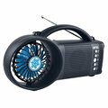 Qfx Multifunction Bluetooth Radio Plus Flashlight Plus Cooling Fan, Black R-41